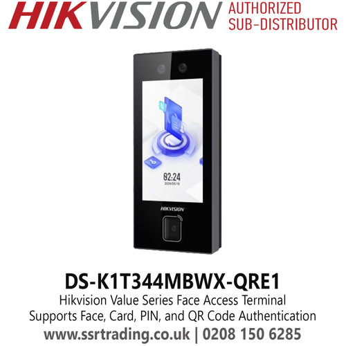 Hikvision Value Series Face Access Terminal, Supports 4.5-inch LCD Touch Screen, 2 Mega pixel Wide-angle Lens, and Built-in M1 Card Reading Module, Two-way Audio With Client Software, Indoor Station, and Main Station - DS-K1T344MBWX-QRE1