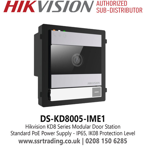 Hikvision DS-KD8005-IME1 KD8 Series Modular Door Station with Standard PoE Power Supply, IP65, IK08 Protection Level 