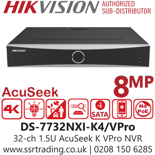Hikvision DS-7732NXI-K4/VPro 32ch 1.5U AcuSeek K VPro No PoE NVR, Accurate Perimeter Protection Effectively Reduces False Alarms 