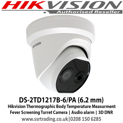 Hikvision - 6.2mm fixed lens thermographic turret body temperature measurement camera - DS-2TD1217B-6/PA