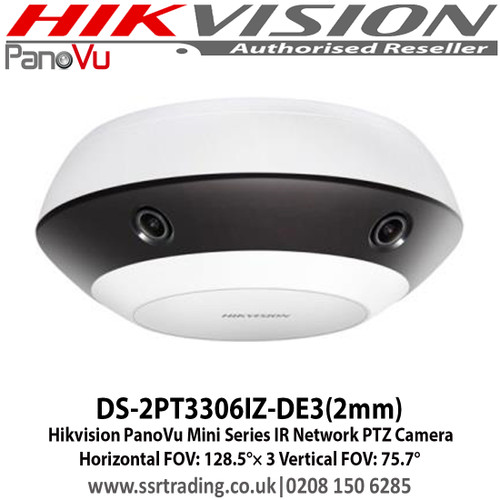 Hikvision - PanoVu Mini Series IR Network PTZ Camera with Up to 10 m IR radius, Up to 3-ch 1920 × 1080@30fps resolution - DS-2PT3306IZ-DE3(2mm)