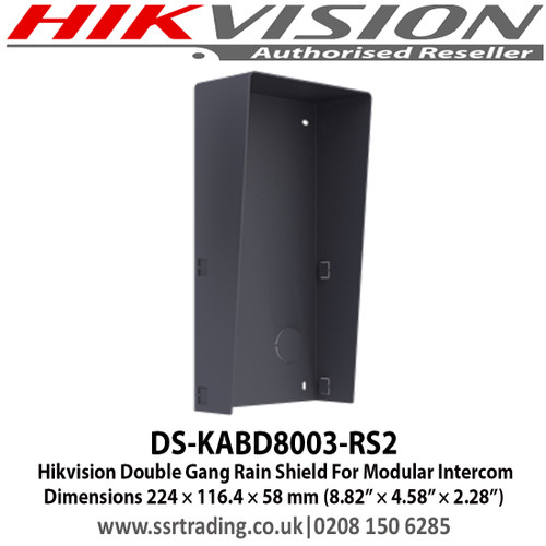 Hikvision Double Gang Rain Shield For Modular Intercom, Dimensions 224 × 116.4 × 58 mm (8.82” × 4.58” × 2.28”) - DS-KABD8003-RS2