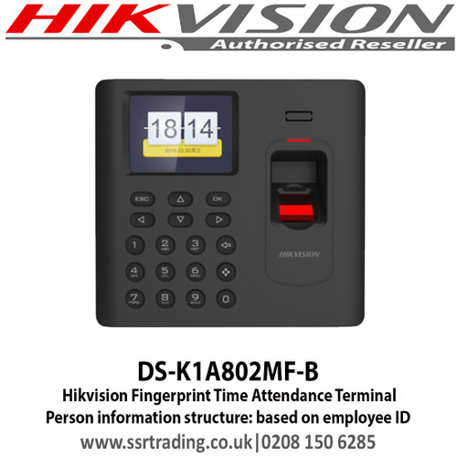 Hikvision DS-K1A802MF-B Fingerprint Time Attendance Terminal, Person information structure: based on employee ID