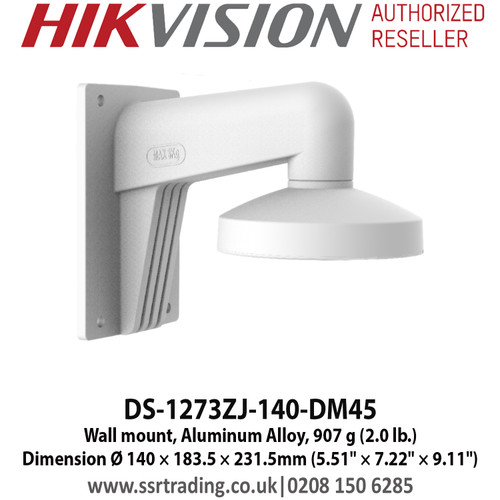 Hikvision Wall Mount, Dimension Ø 140 mm × 183.5 mm × 231.5mm (5.51" × 7.22" × 9.11") - DS-1273ZJ-140-DM45