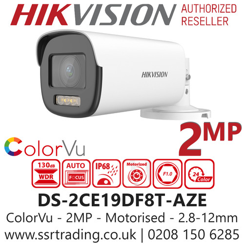 Hikvision 2MP 2.8-12mm Motorized Lens ColorVu 40m White Light Range PoC Bullet Camera DS-2CE19DF8T-AZE