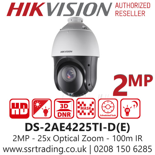 Hikvision 2MP PTZ 25 x Optical Zoom 4.8-120mm Lens 100m IR Range - DS-2AE4225TI-D(E)