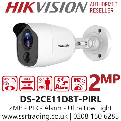 Hikvision 2MP 2.8mm Lens Ultra Low Light PIR Bullet Camera - DS-2CE11D8T-PIRL (2.8mm)