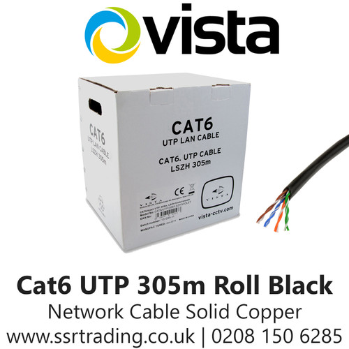  Vista Cat6 Outdoor Network Cable 305m Solid Copper Black