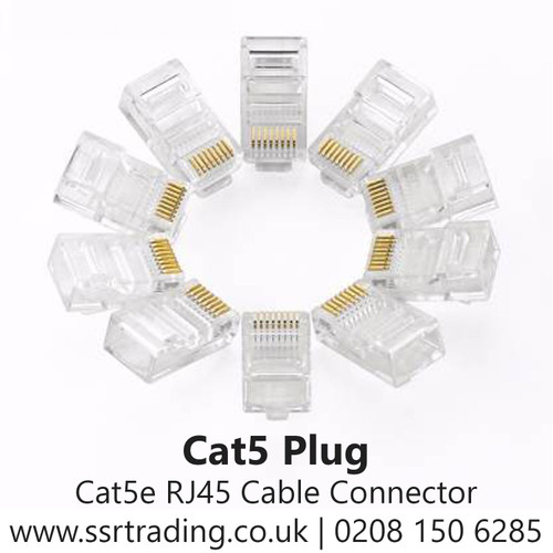 Cat5e Pass Through RJ45  Cable Connector - Cat5 Plug  Single Pieces 