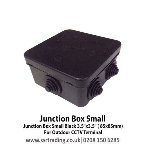 Junction Box Small Black 3.5"x3.5" ( 85x85mm) - For Outdoor CCTV Terminal