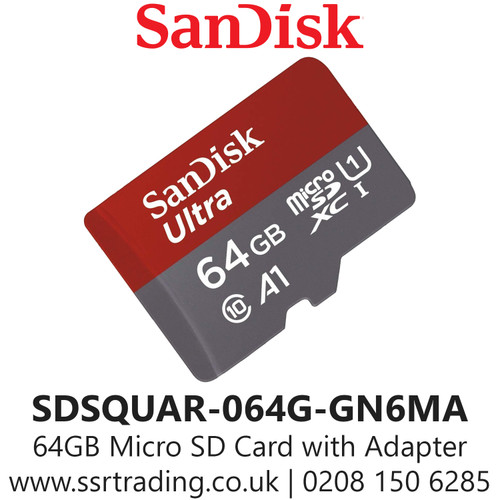 SanDisk Ultra 64GB microSDXC Memory Card + SD Adapter - SDSQUAR-064G-GN6MA