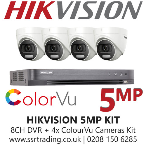 Hikvision 5MP Kit - 8CH DVR With 4x ColorVu Turret Cameras