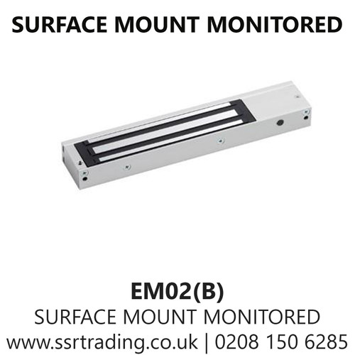 Surface Mount Monitored up to 272kg Maglock 12/24VDC  (EM02(B))