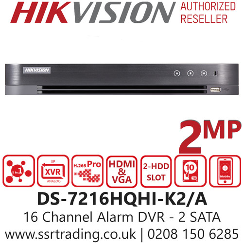 Hikvision 16 Channel 2MP Alarm DVR  - DS-7216HQHI-K2/A 