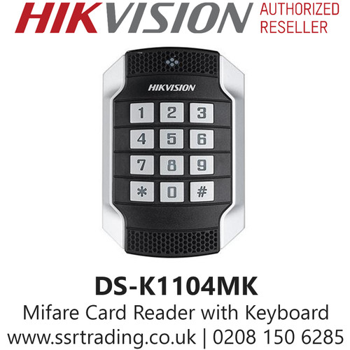 Hikvision Mifare Card Reader with Keypad, Vandal Resistant - DS-K1104MK