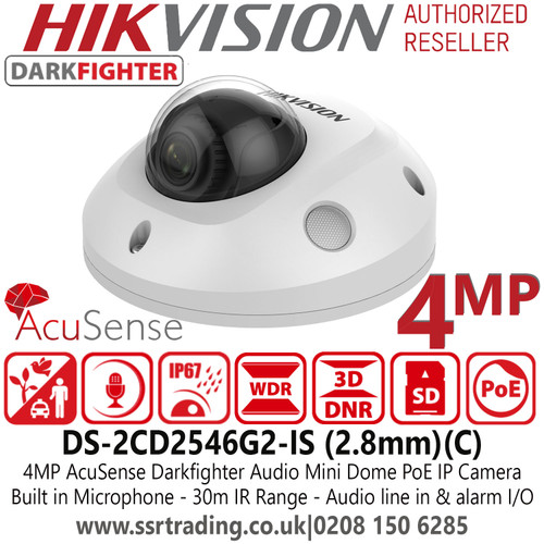 Hikvision 4MP IP PoE Dome Camera-DS-2CD2546G2-IS(2.8MM)(C)