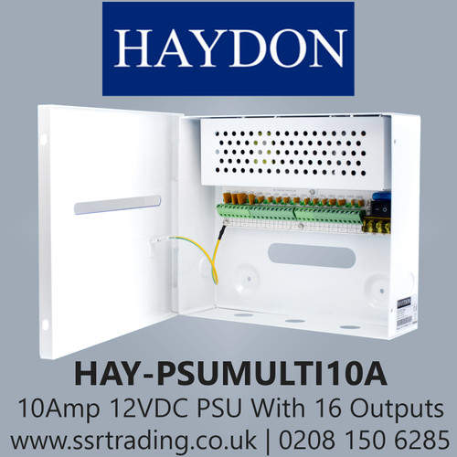 CCTV Power Supply 10 Amp 12VDC PSU with upto 16 outputs - HAY-PSUMULTI10A