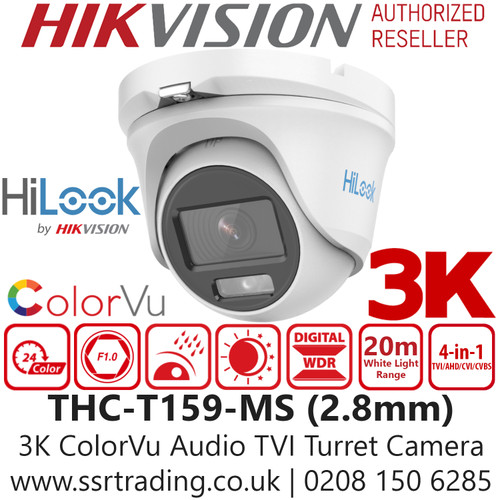 HiLook - 3K ColorVu Audio 2.8mm Lens Turret Camera - THC-T159-MS