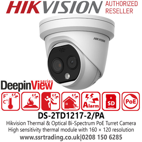 Hikvision DS-2TD1217-2/PA Thermal & Optical Bi-Spectrum Network PoE Turret Camera 