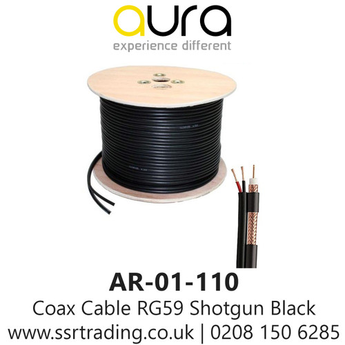 CCTV Cable Coax RG59 Shotgun 2x 0.5mm LSZH Eca 75Ohm Black 100Mtr Outer Dia 6.15mm - AR-01-110 
