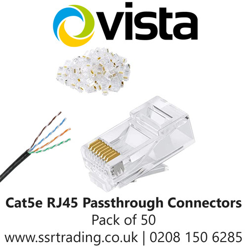 VISTA - Fast RJ45 Passthrough Connector Cat5e Pack of 50 Crimps - VFCP-RJ45-Cat5