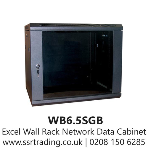 Excel Environ - WR500 Wall Rack Network Data Cabinet 6U WxD 600mm x 500mm Black - WB6.5SGB