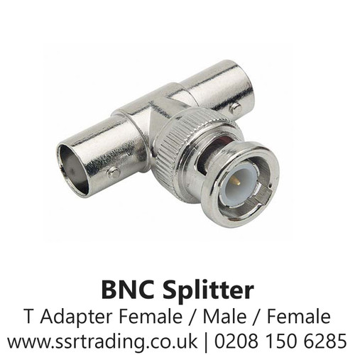 BNC T-Shape Signal Splitter Female / Male / Female