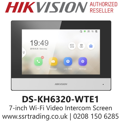 Hikvision DS-KH6320-WTE1 7 Inch Wi-Fi  Video Intercom Indoor Station With Touch Screen 