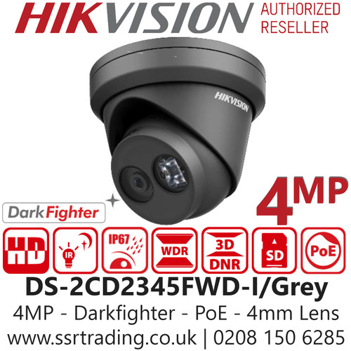 Hikvision DS-2CD2345FWD-I/Grey 4MP IP PoE Turret Camera