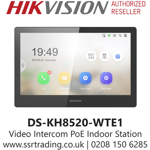 Hikvision DS-KH8520-WTE1 Video Intercom V2 Indoor Station 10" Touch Screen Wi-Fi 