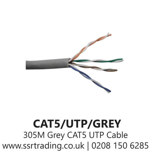 305M Cat5E Grey Internal Vista 4 Pair UTP PVC Sheath Cable - CAT5/UTP/GREY