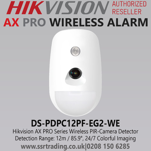 DS-PDPC12PF-EG2-WE Hikvision AX PRO Series Wireless PIR-Camera Detector - Detection Range: 12m / 85.9° - 24/7 Colorful Imaging