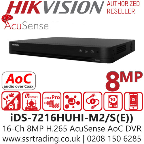 Hikvision 16 Channel 8MP AcuSense AoC DVR - iDS-7216HUHI-M2/S(E)