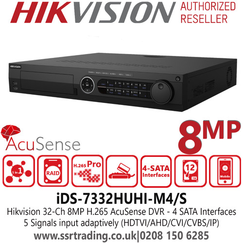 Hikvision 32Channel 8MP 32 Ch DVR, 4 SATA - iDS-7332HUHI-M4/S