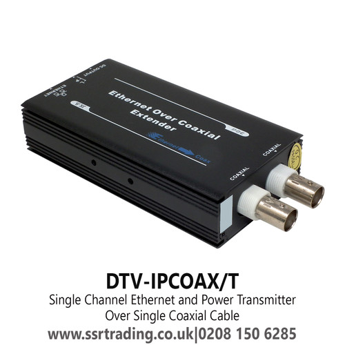 DTV-IPCOAX/T Single Channel Ethernet and Power Transmitter Over Single Coaxial Cable, Ethernet Over Coaxial Extender 