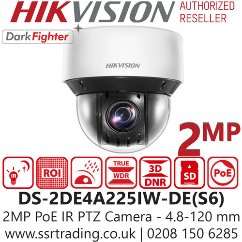 Hikvision 2MP IP Network IR PTZ Camera - DS-2DE4A225IW-DE(S6)