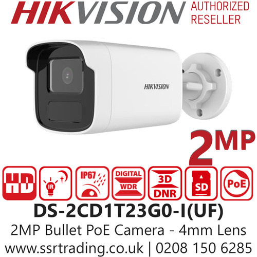 Hikvision 2MP Bullet IP PoE Camera - DS-2CD1P23G0-I(UF) (4mm)