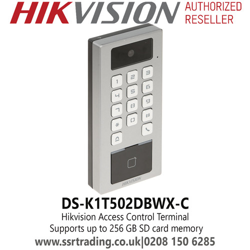 Access Control Terminal, Supports up to 256 GB SD Card Memory - Hikvision DS-K1T502DBWX-C 