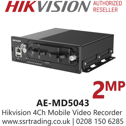 Hikvsion 4Ch, H.264/H.265, 2xHDD/SSD Mobile DVR - AE-MD5043