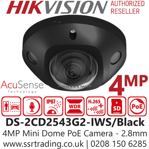 Hikvision 4MP Audio PoE Camera - DS-2CD2543G2-IWS /B(2.8mm)