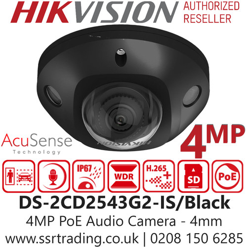 Hikvision 4MP PoE AcuSense Camera - DS-2CD2543G2-IS/B(4mm)