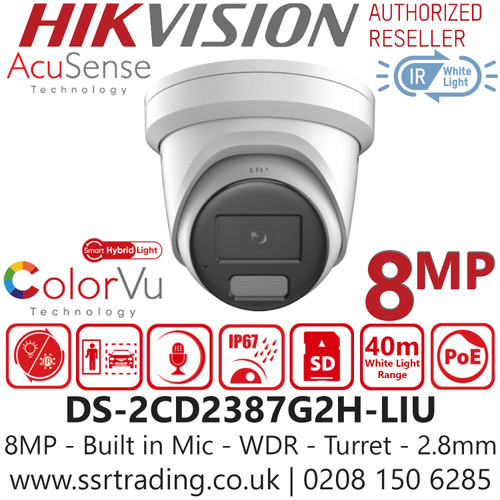 Hikvision 8MP Camera-DS-2CD2387G2H-LIU (2.8mm)