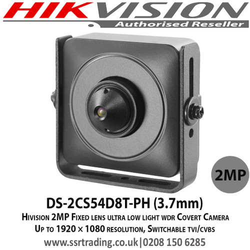 Hikvision 2MP 3.7mm fixed lens Ultra low-light TVI/CVBS Covert Camera - Applicable for ATM machine - DS-2CS54D8T-PH