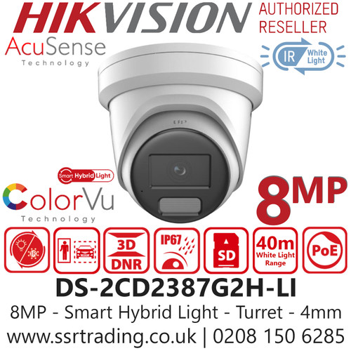 Hikvision 8MP Turret PoE Camera-DS-2CD2387G2H-LI (4mm) 