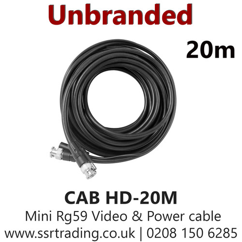BNC Readymade HD Cable, BNC RG59 2 Core Video Power Coax Cable - CAB HD 20M 