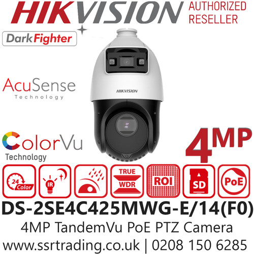 Hikvision TandemVu 4MP PoE PTZ Camera - DS-2SE4C425MWG-E/14(F0)