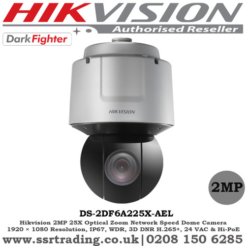  Hikvision  2MP 25× Optical Zoom 16× Digital Zoom Darkfighter 120 dB WDR PoE H.265+ Network Speed Dome Camera - DS-2DF6A225X-AEL
