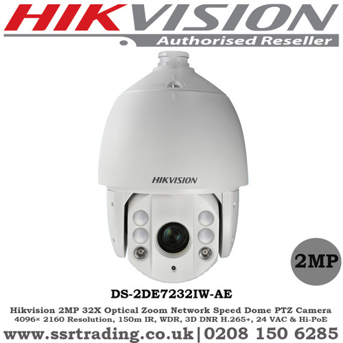 Hikvision 2MP 7″ 32× Optical Zoom, 16× Digital Zoom 150 m IR Distance WDR Network IR Speed Dome Camera - DS-2DE7232IW-AE 