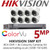 Hikvision CCTV System Kit 5MP Balun Kit - 8CH DVR + 8x ColourVu Turret Cameras