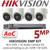 Hikvision 5MP CCTV System Balun Kit - 4CH DVR + 4x Audio Turret Cameras